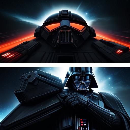 TIE Fighter Speeds Through Space in Sci-Fi Art