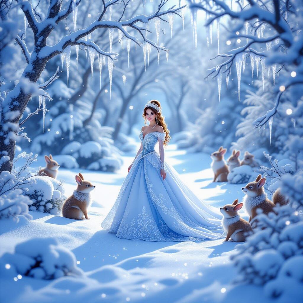 Enchanted Winter Garden Princess in Wonderland