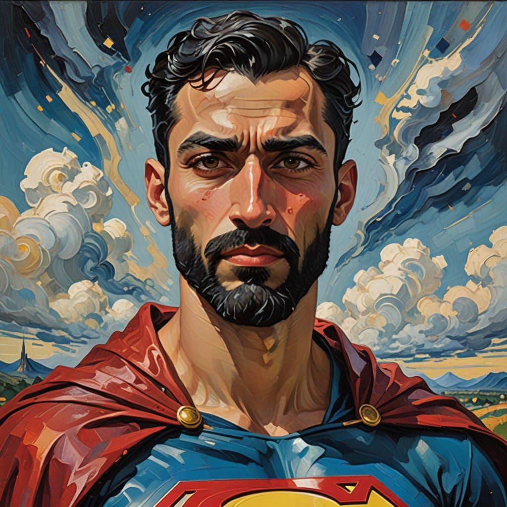 Turkish-Pakistani-Tamil-Arab Superman with Majestic Beard