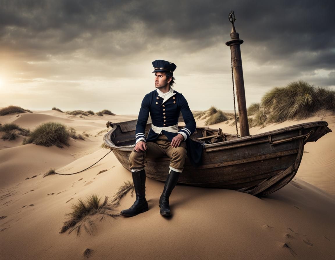 Victorian Sailor Stranded on Desert Island