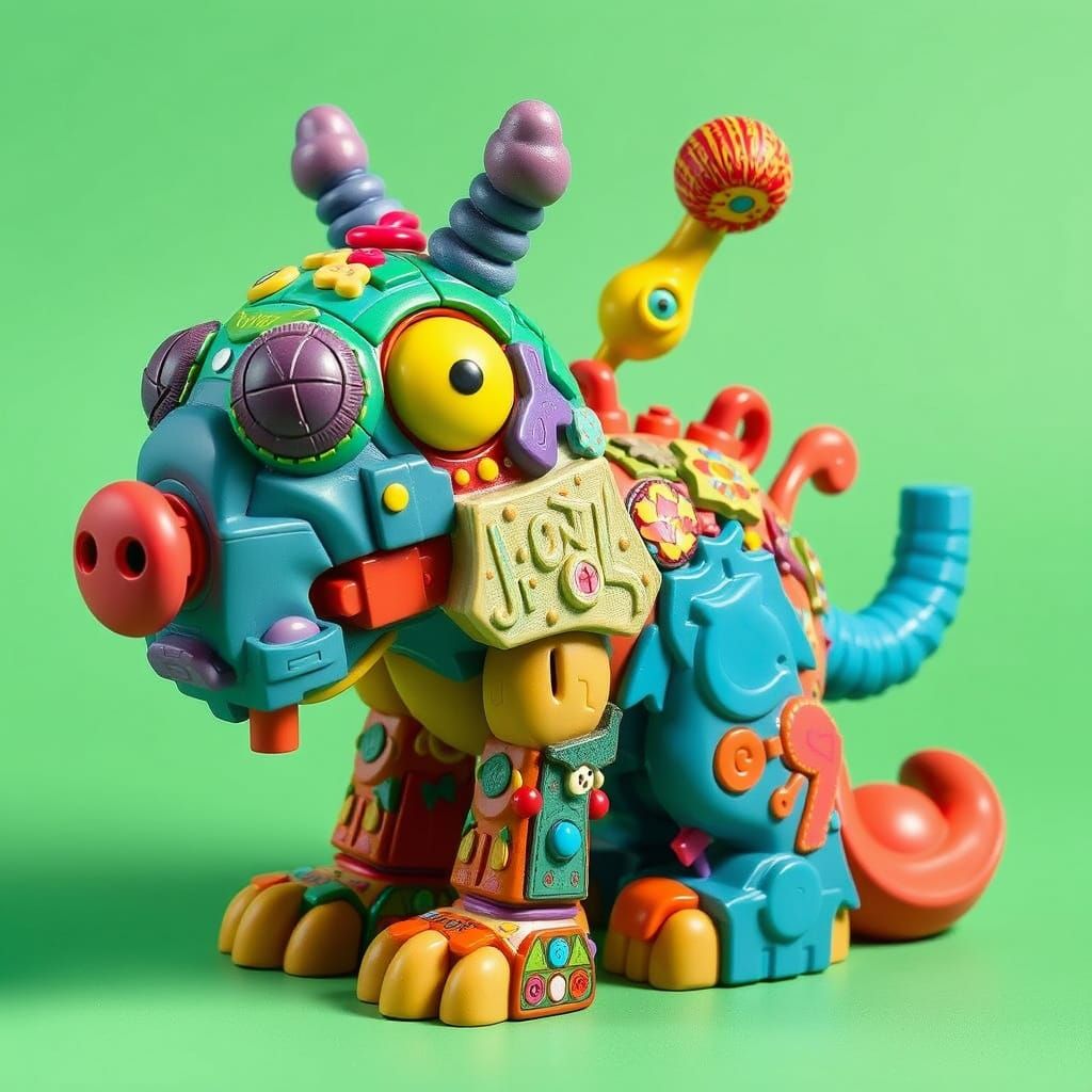 Detailed Cooties Toy Puzzle in Digital Art Style