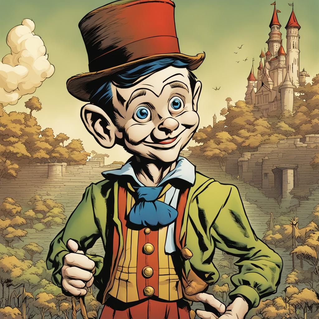 Pinocchio Puppet in Fables Comic Style
