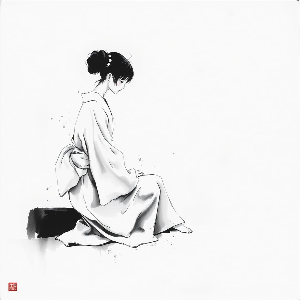 Kirei Shoujo in the Minimalist Charcoal Style