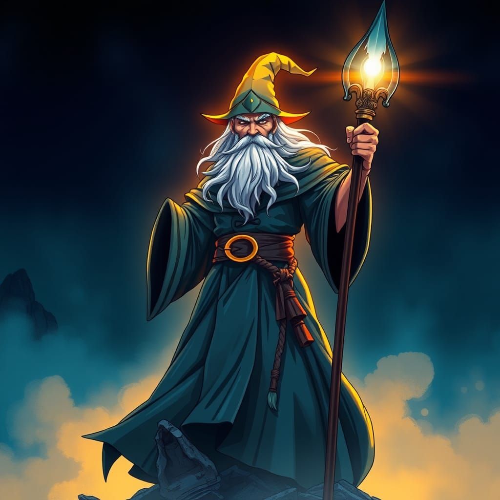 Gandalf the Grey in Anime Style