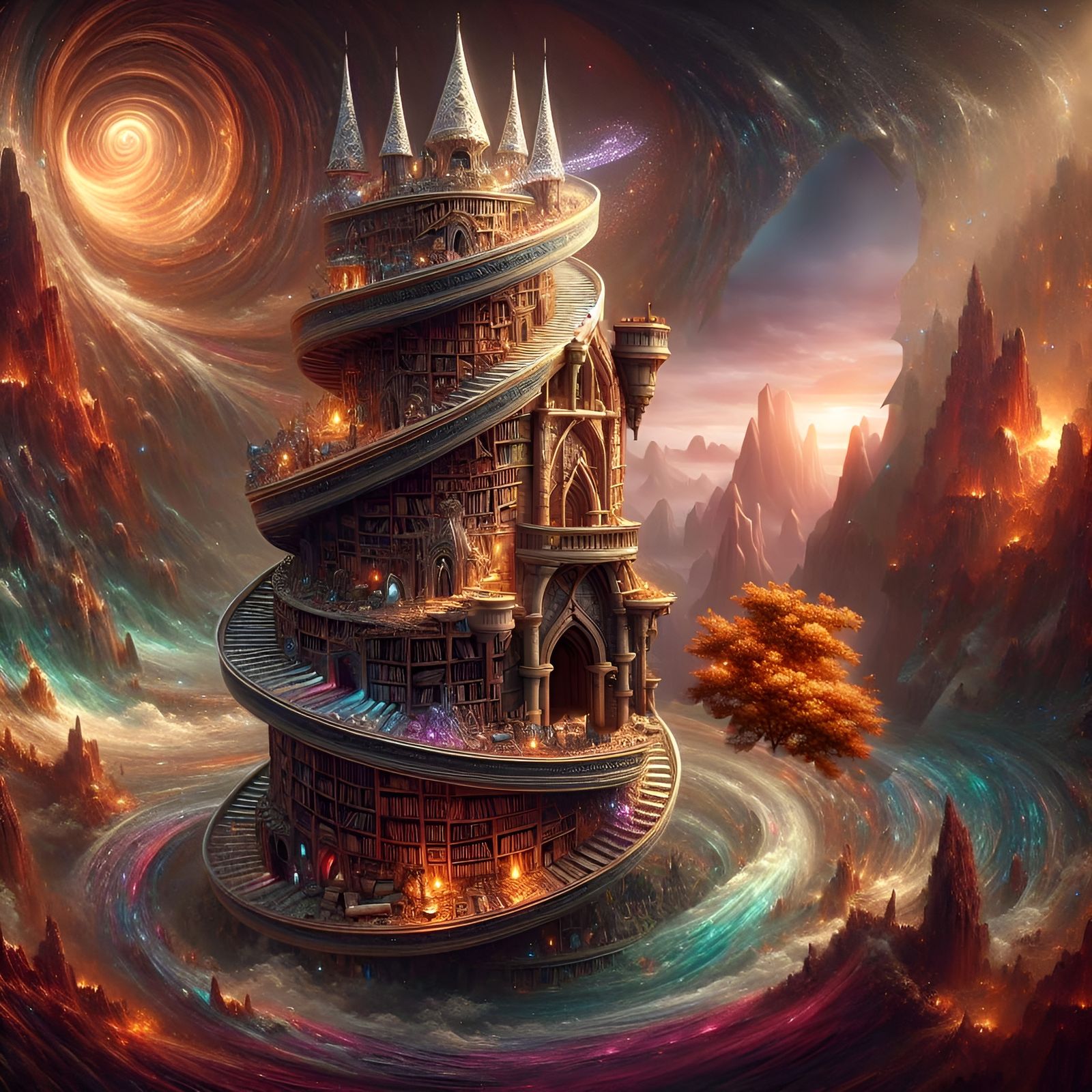 wizard's tower, fantasy background