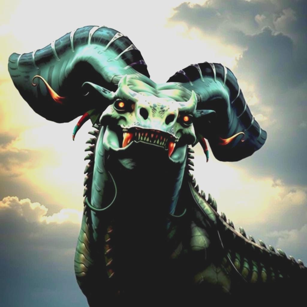 Prehistoric Prehensile Petunias in Sky Blue and Sea Green