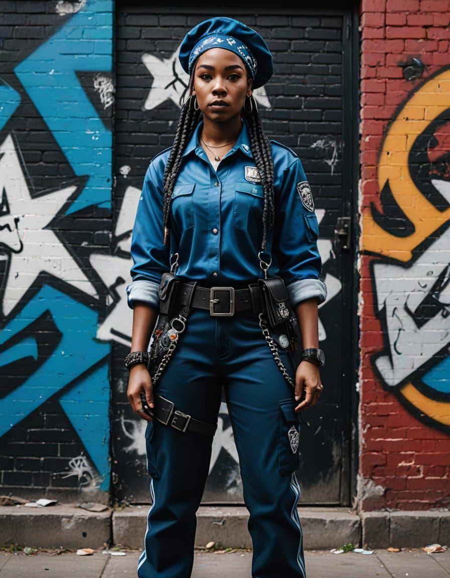 Surreal Latin American Goddess with Urban Graffiti Style