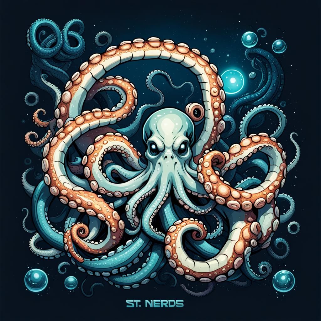 Octopus Tentacle Font in Comic Book Art Style