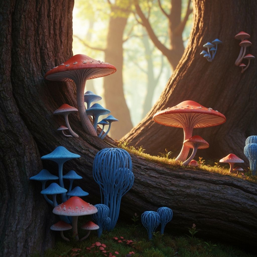 Enchanted Forest: Amanati Mushrooms in 3D Matte Painting