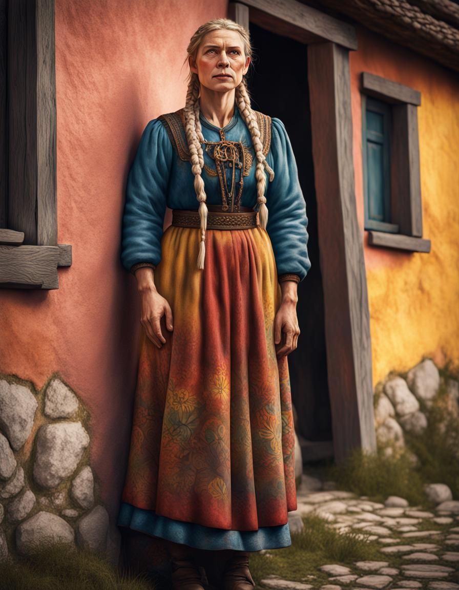 Swedish Woman in Traditional Folk Costume