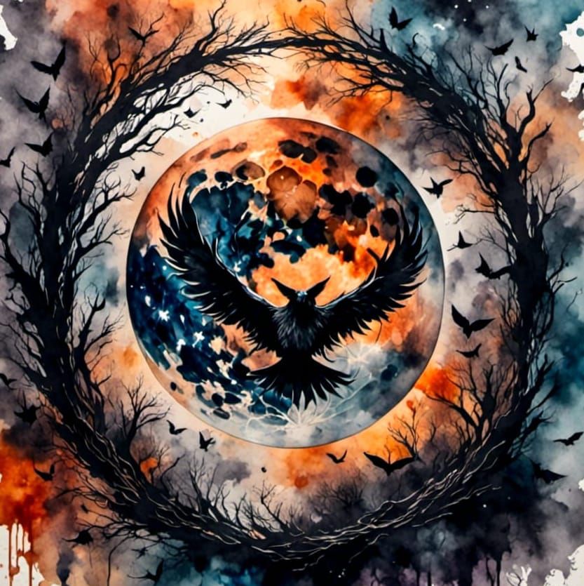 Antique Watercolor with Dark Backgrounds