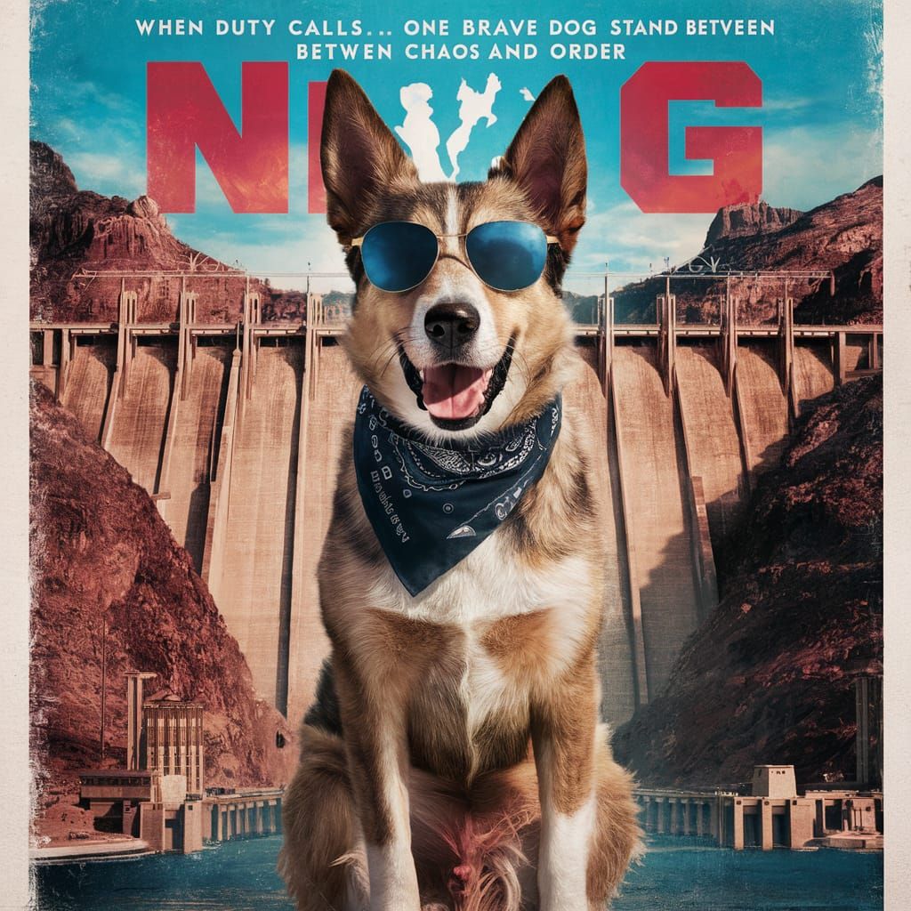 Heroic Dog Nig at Hoover Dam: Vintage Movie Poster