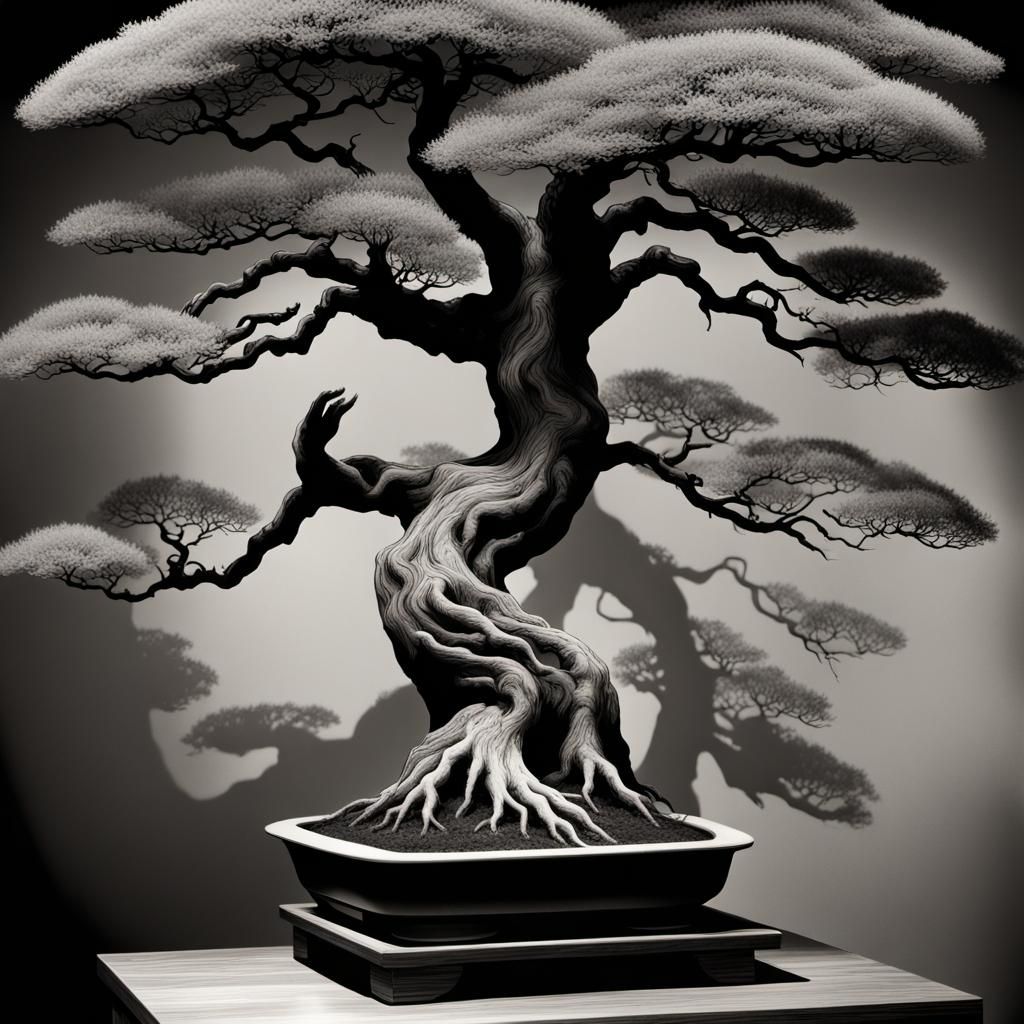 Bonsai Master: A Surreal German Expressionist Portrait