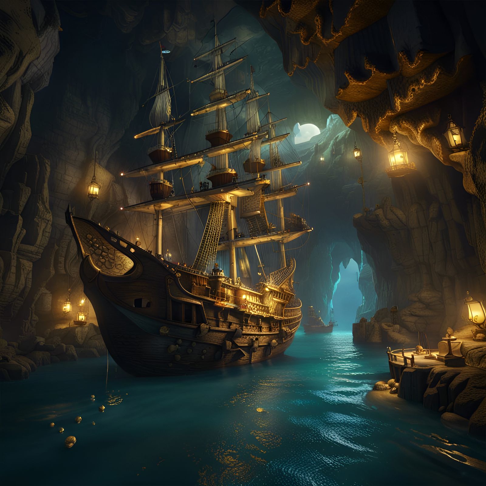 Pirate Hideout in Underground Sea Cave
