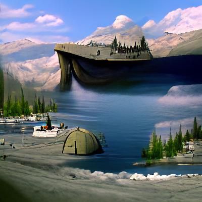 Eerie Camp Lakebottom Matte Painting