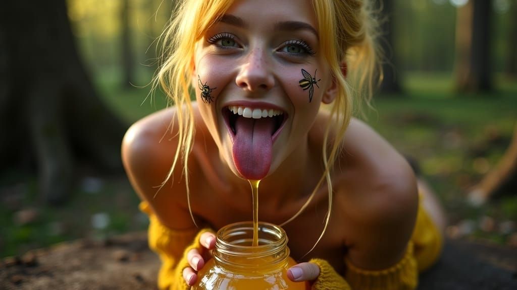 Cheeky Honeybee Queen 👅💛🐝 Wallpaper [ws 16:9]