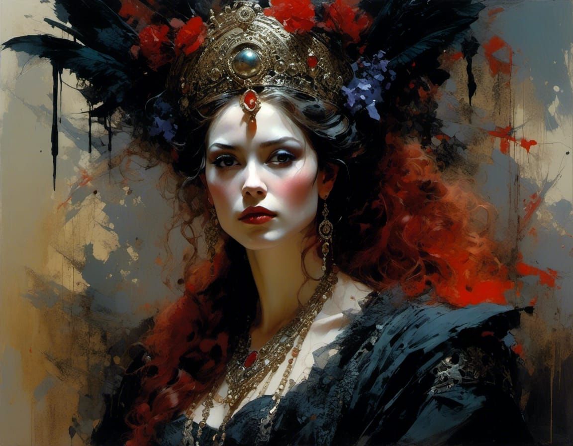Dark Queen Portrait in Sinister Fine Art Style