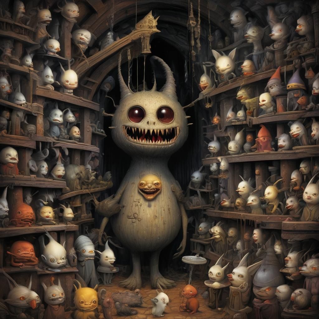 Grimdark Illustration in Retro-Futuristic Style