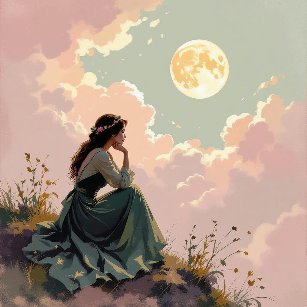 Impressionist Painting of a Silent Moonbeam