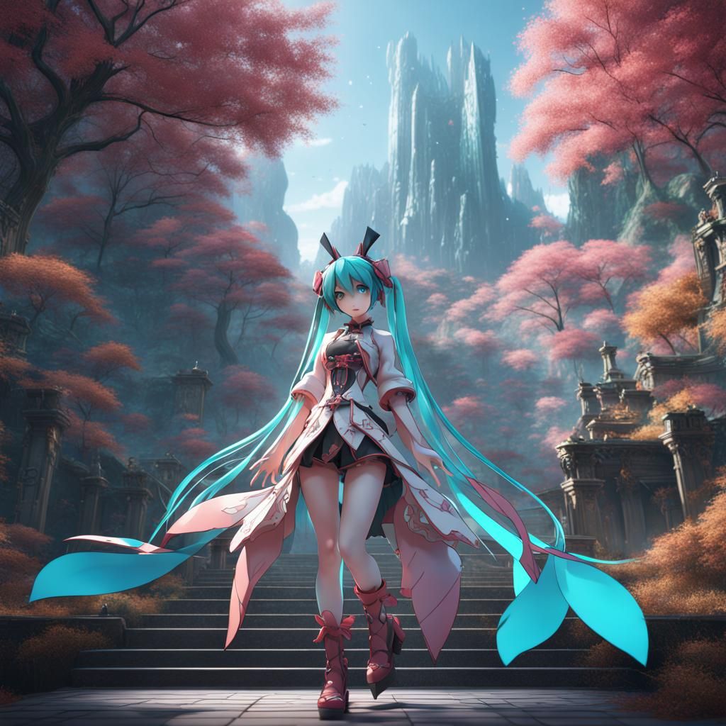 Hatsune Miku: Detailed Matte Painting in Unreal Engine