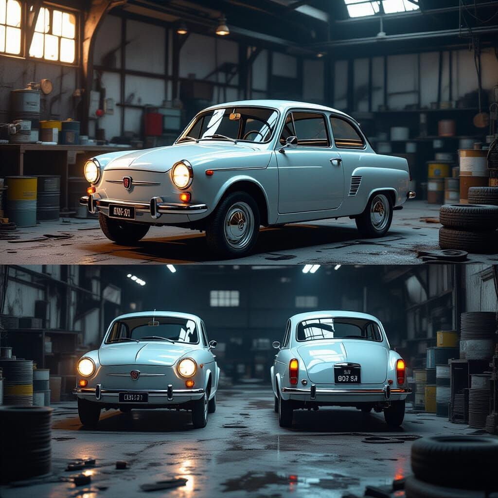 Fiat Classic 127 Cars in Abandoned Workshop