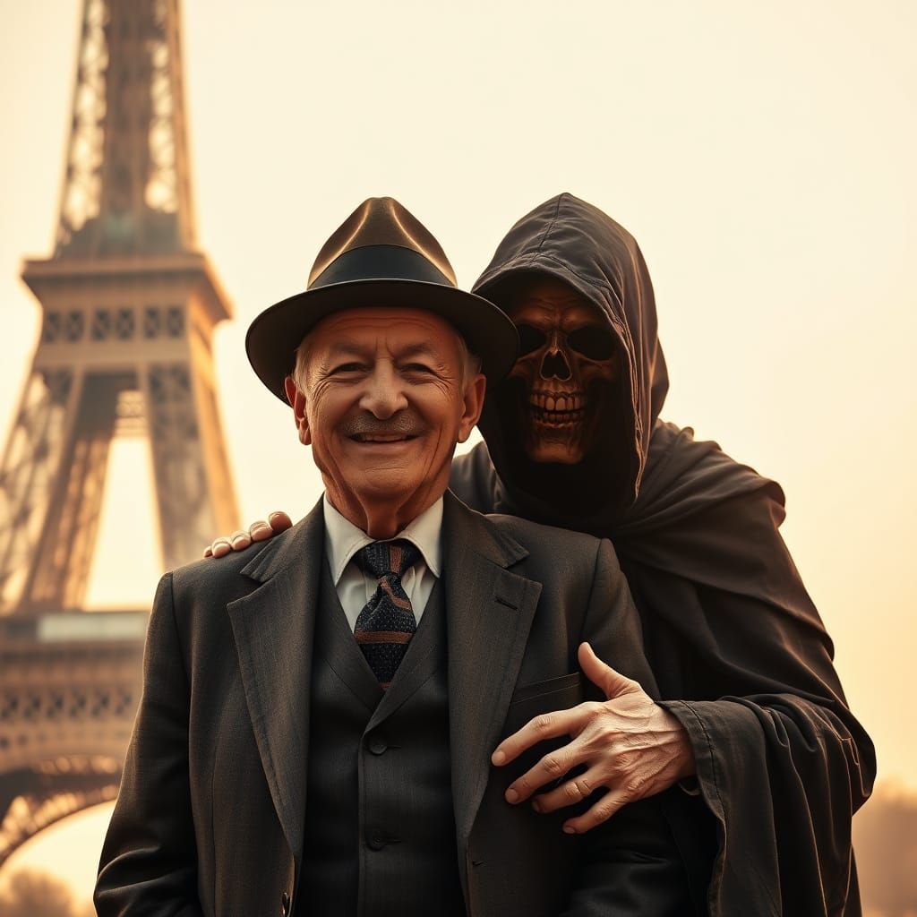 Grandpa died in Paris.