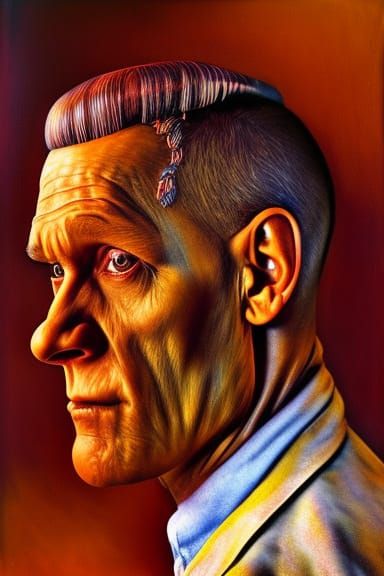 Hank Hill Portrait with Intricate Textures and Depth