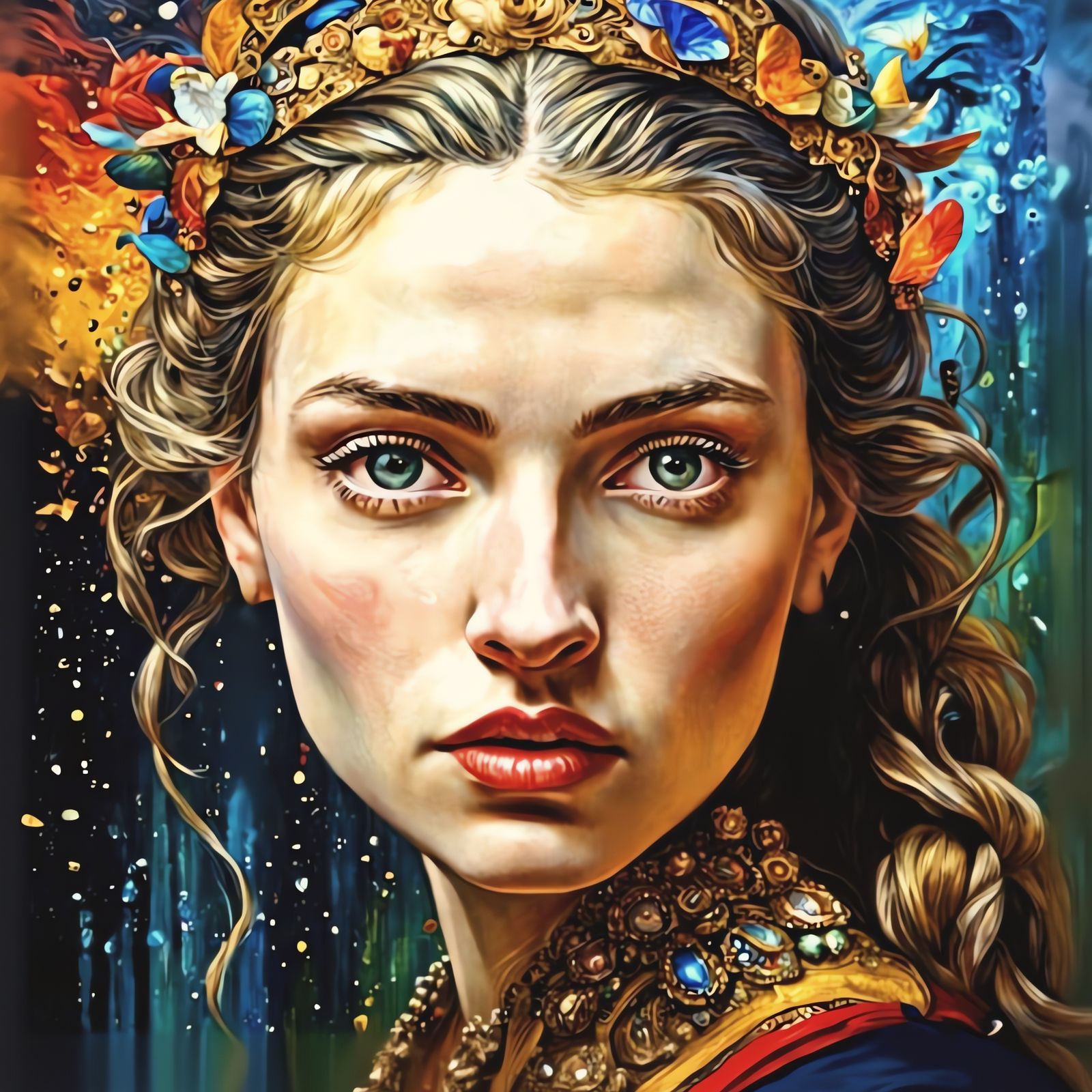 Glamorous Girl: A Hyperrealistic Surrealist Painting