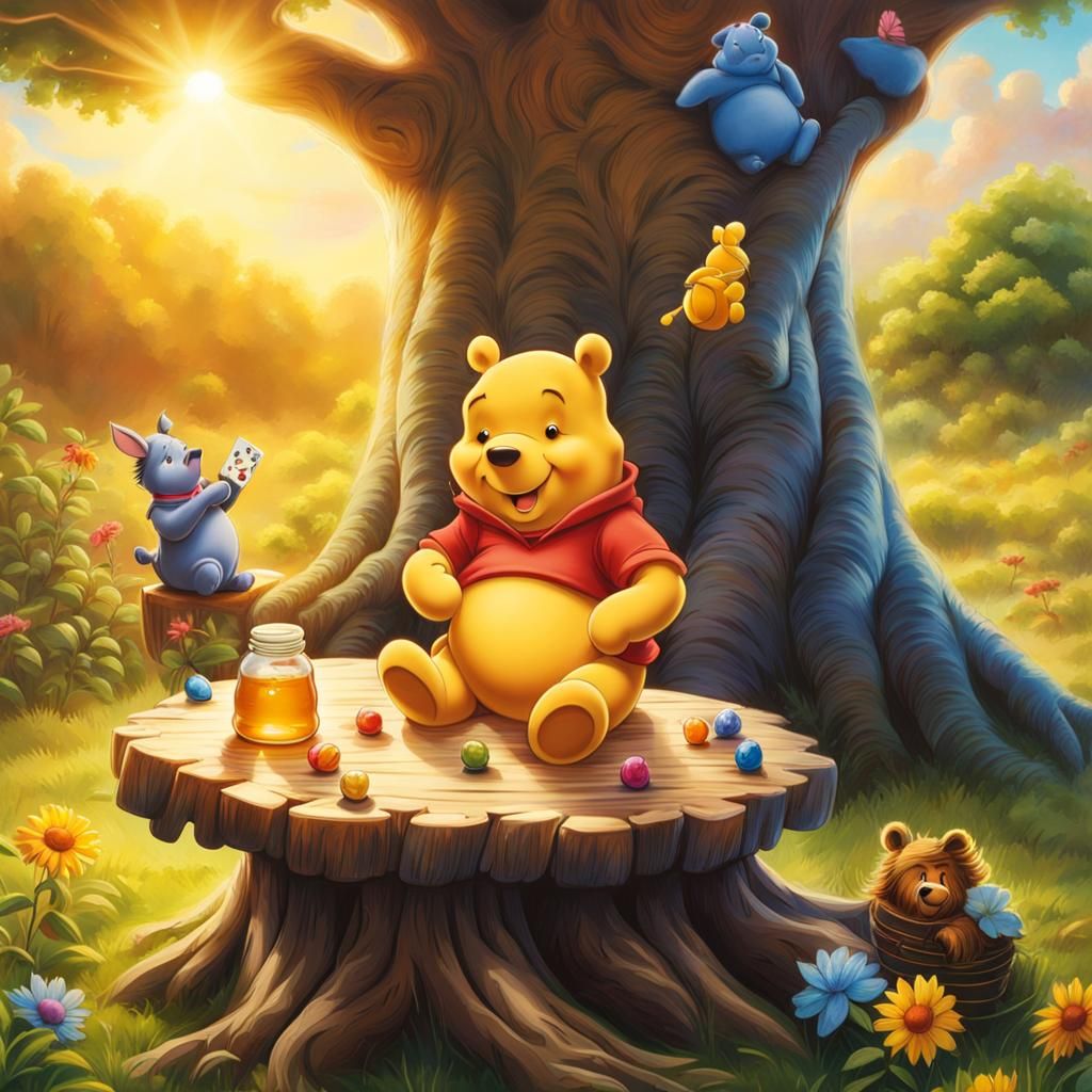 Winnie the Pooh and Eeyore Play Board Game