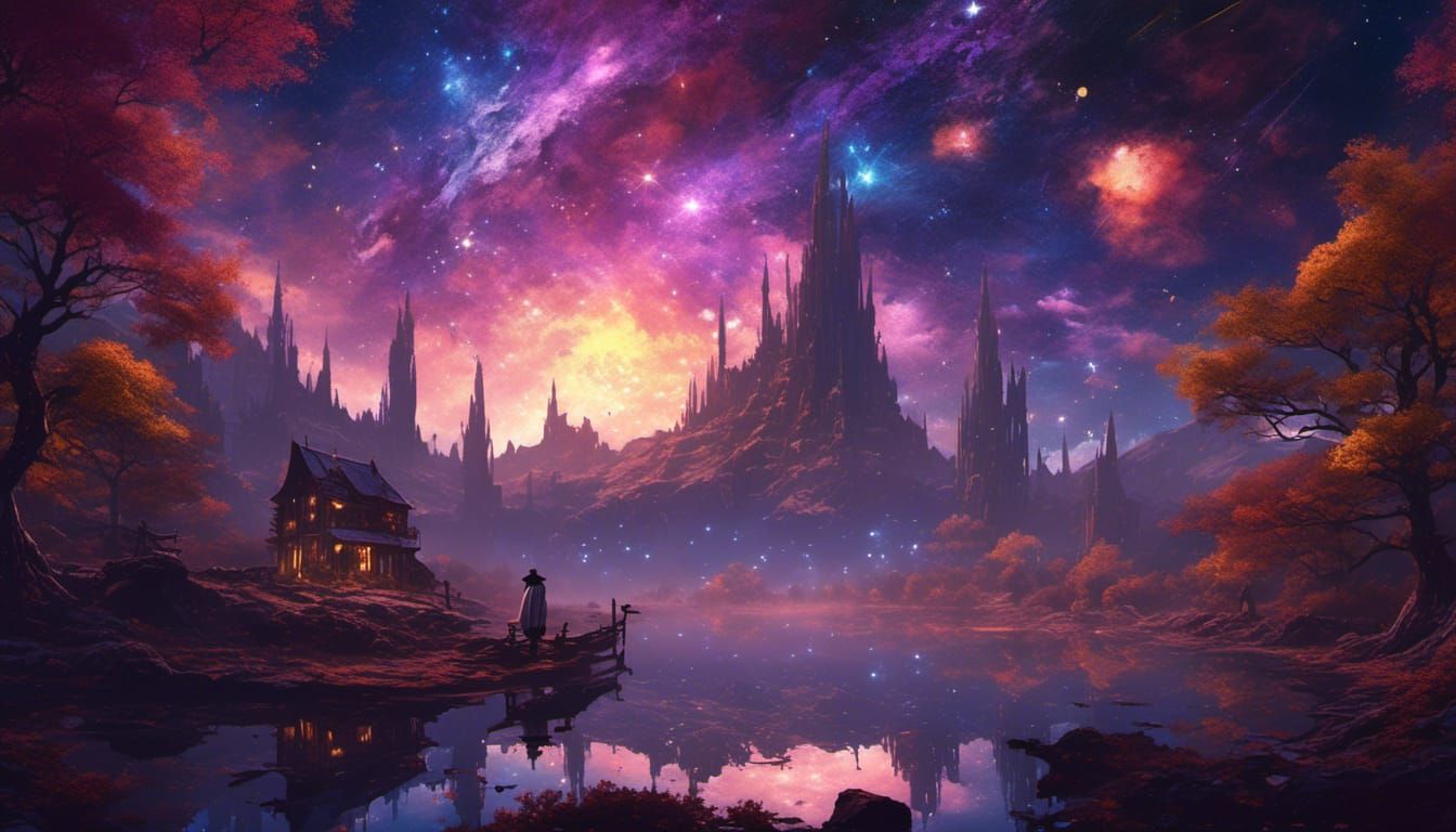 Milky Way Galaxy in Dark Fantasy Style