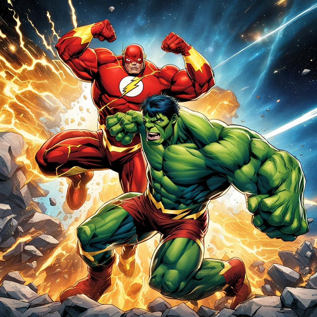 Hulk and Flash Intergalactic Fight