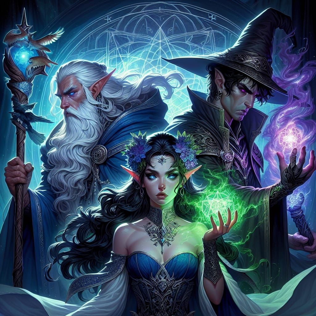 Fantasy Trio Embodies Magical Power