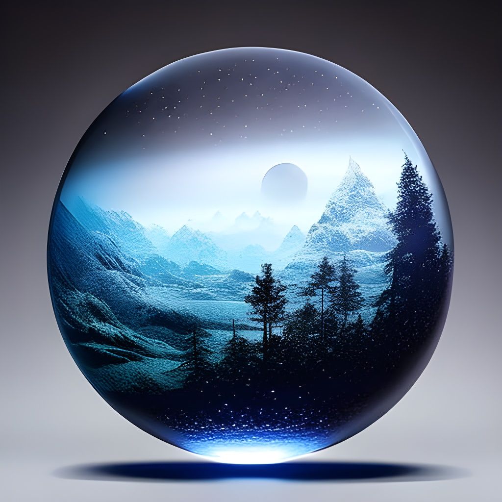 Night Gallops on Shadowy Mare in Glass Sphere