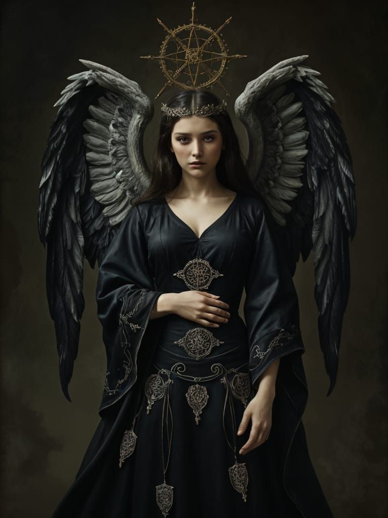 Ethereal Angel in Dark Renaissance Style