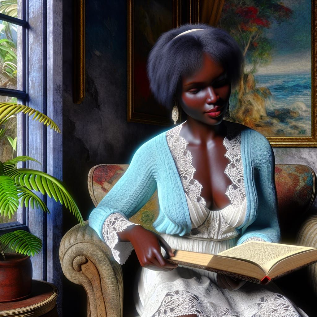 Woman Reading: An Impressionistic Matte Painting