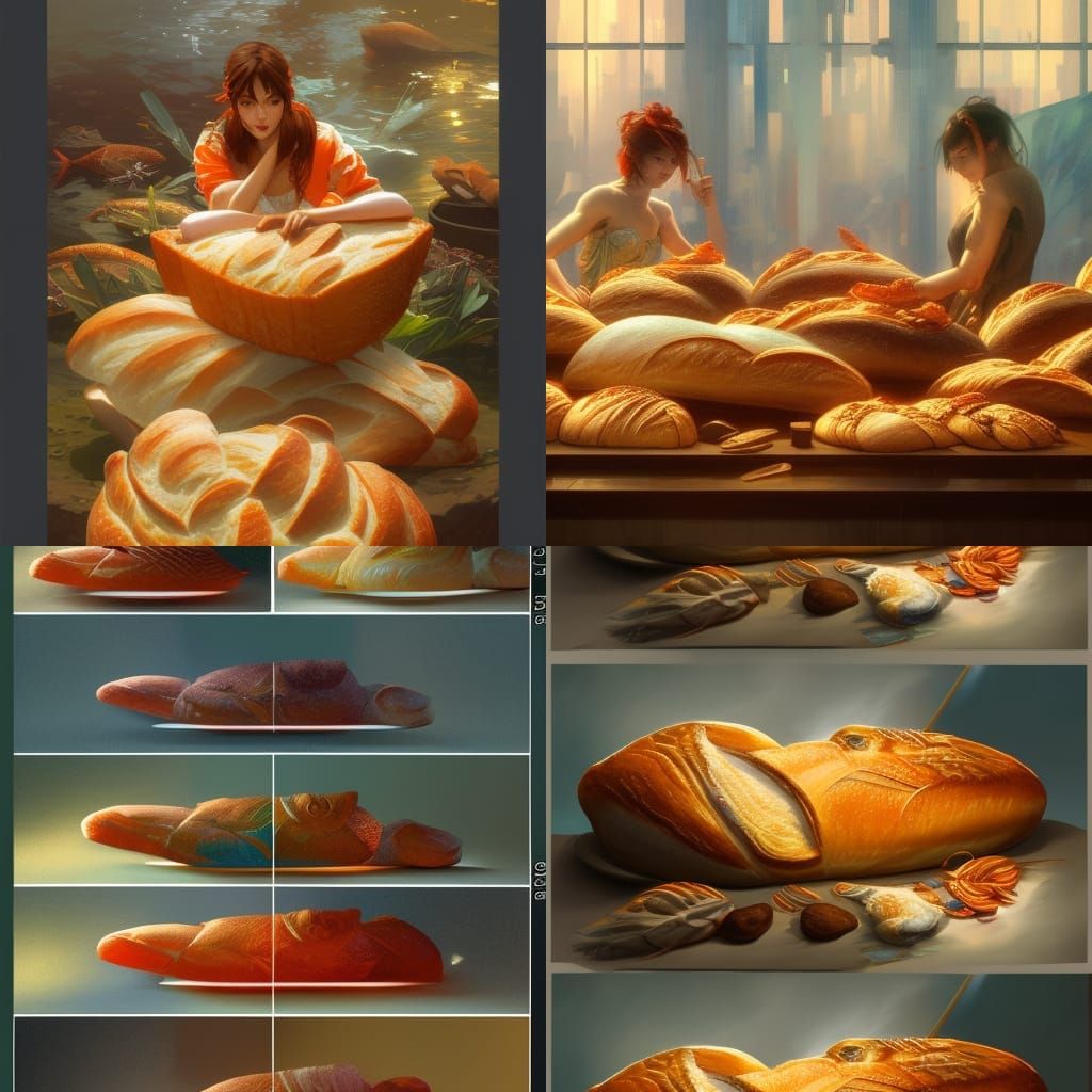 Loaves of Fish: Concept Art in Orange and Teal
