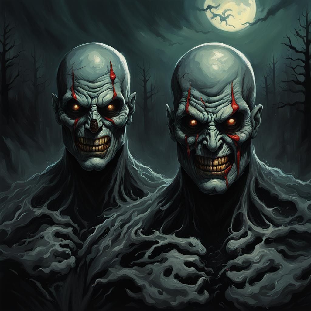 Sinister Bipolar Figure in Digital Art Style