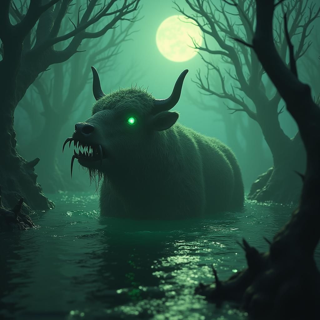 Grotesque Cow-Sheep Hybrid Surfaces from Murky River