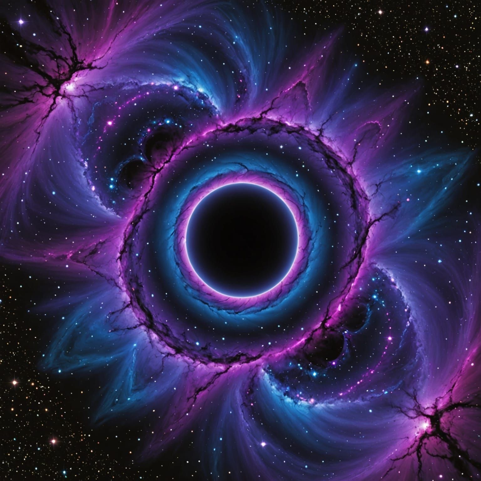 Cosmic Purple Nebula in a Vibrant Galaxy