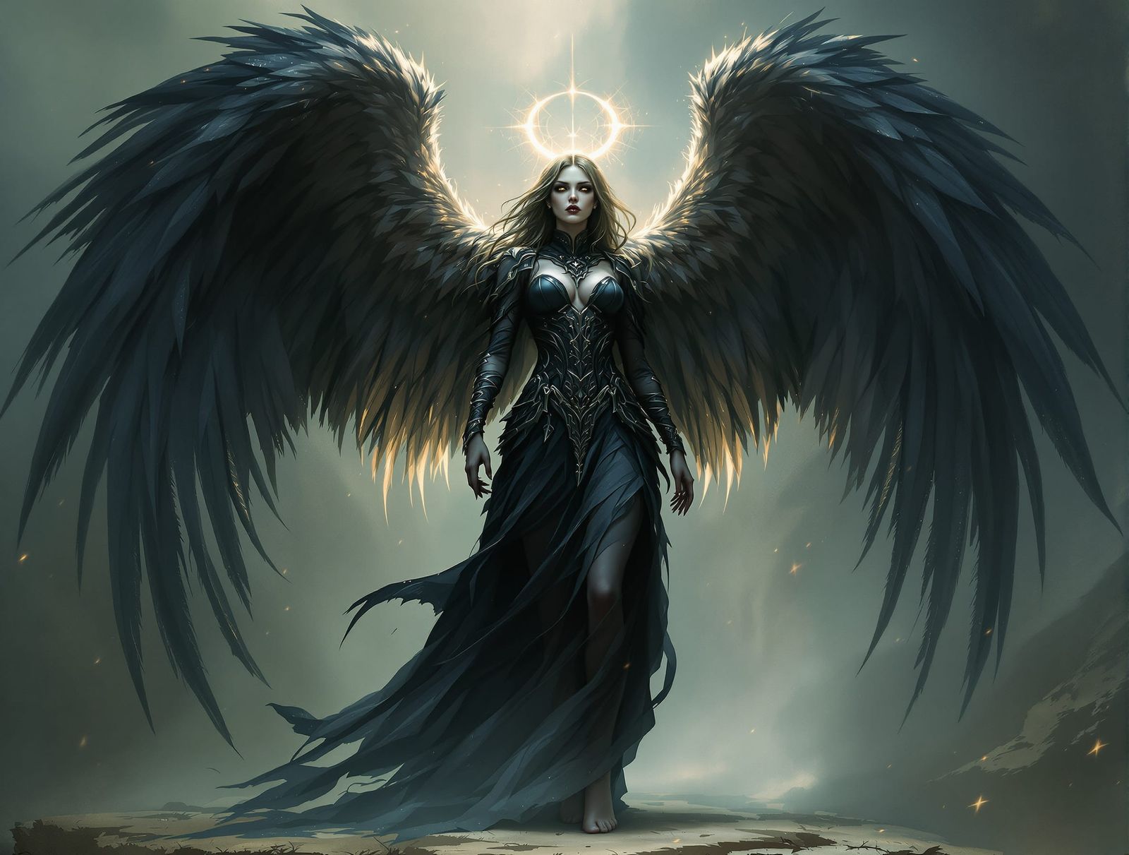 Fallen Angel Lashiel in Dark Elegant Style