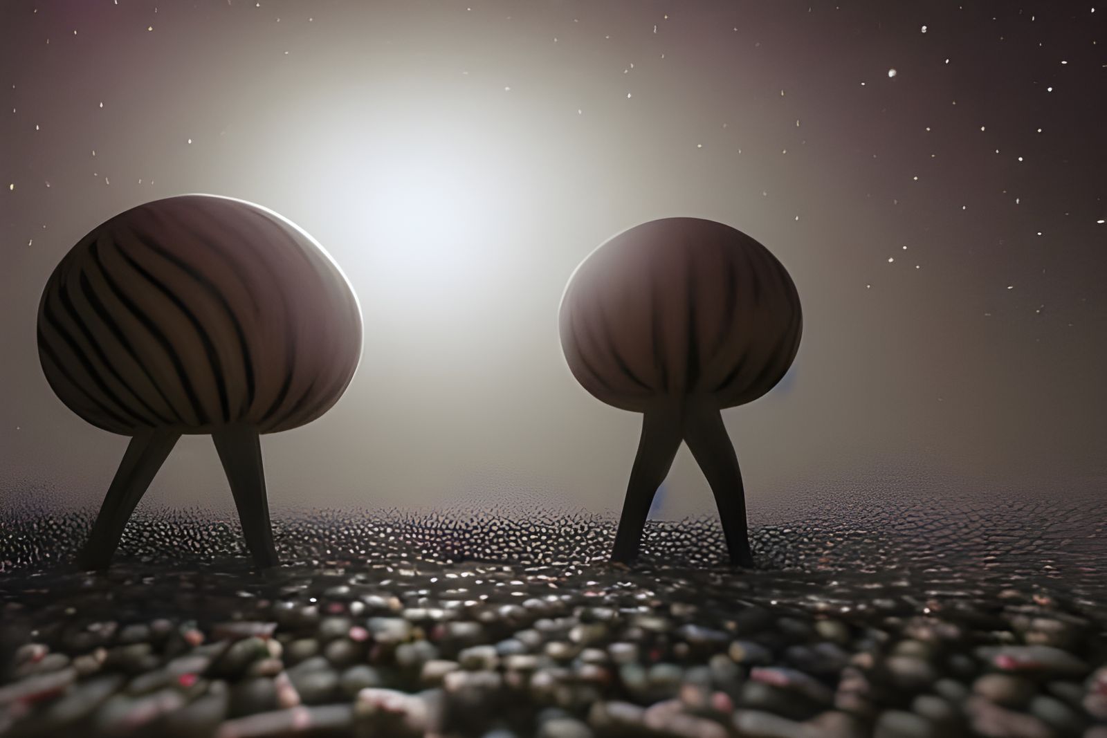 Abstract Spires Built by People in Dreamlike Style