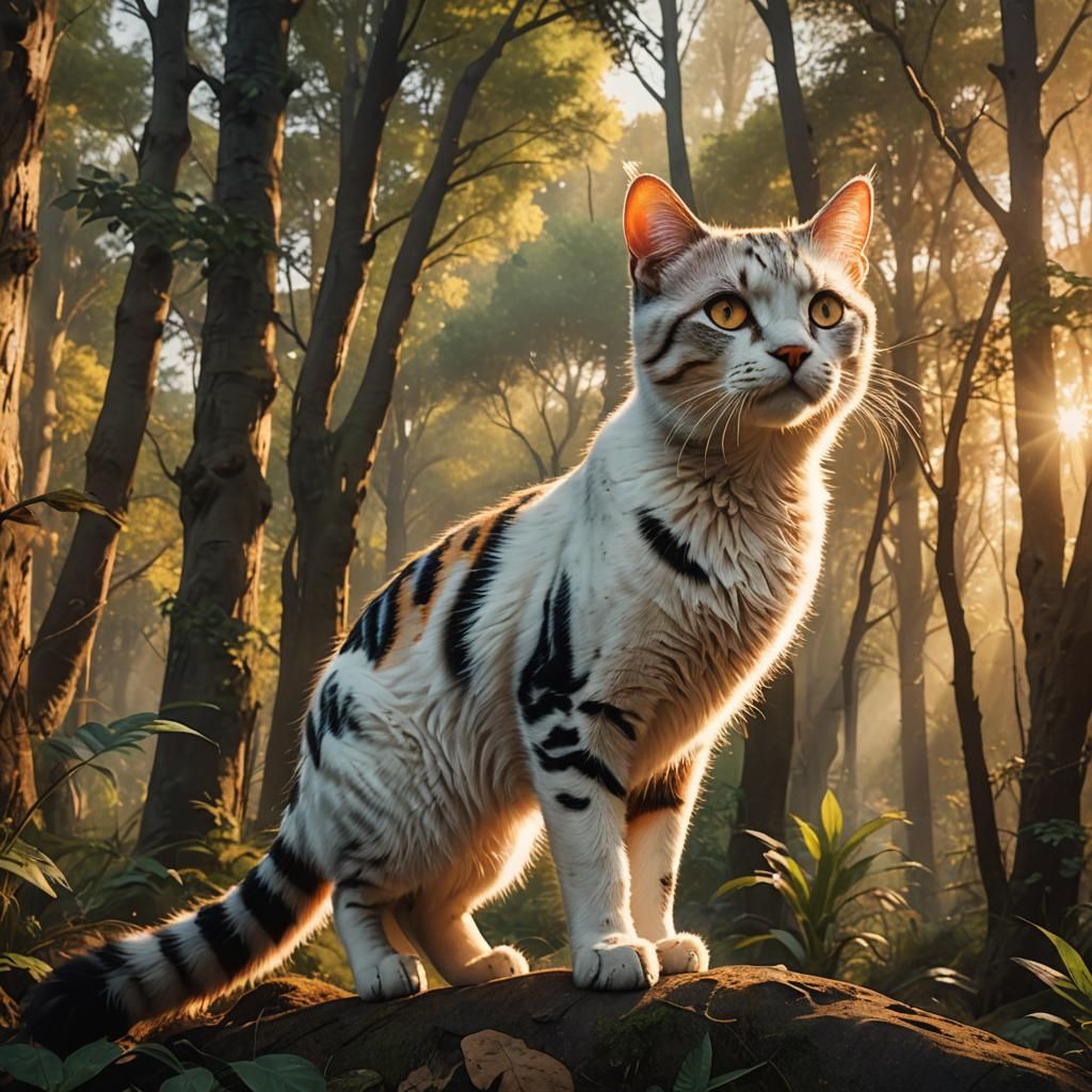 Tabby Cat in Wilderness: Digital Matte Painting
