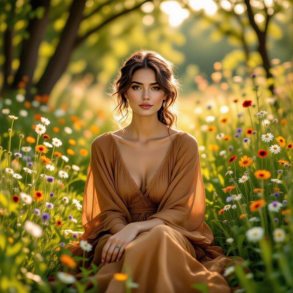 Serene Morning Portrait in Impressionist Style