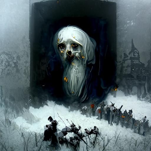 Horrific Ukraine Scene in Doré Engraving Style