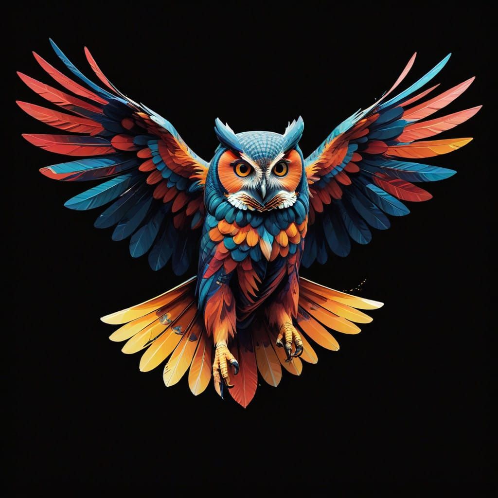 Midnight Owl in Vibrant Pop Art Style