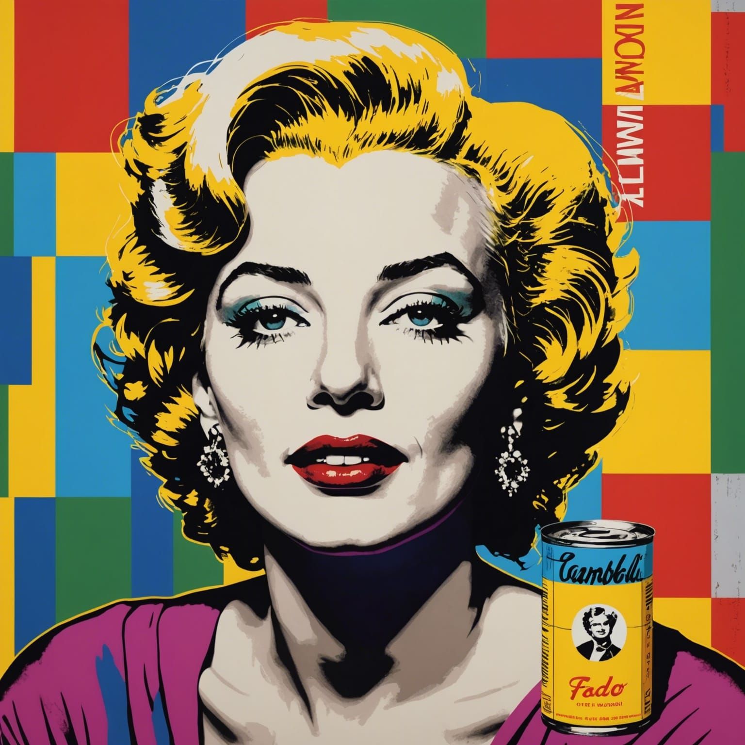 POP ART Portrait: "FADO SINGER" in Marilyn Monroe pose by ANDY WARHOL