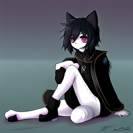 goth cat fursona