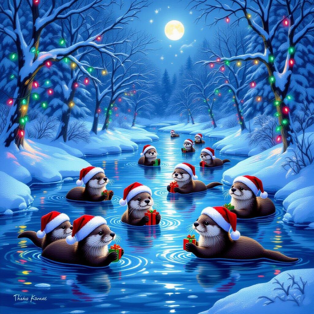 Christmas Otters