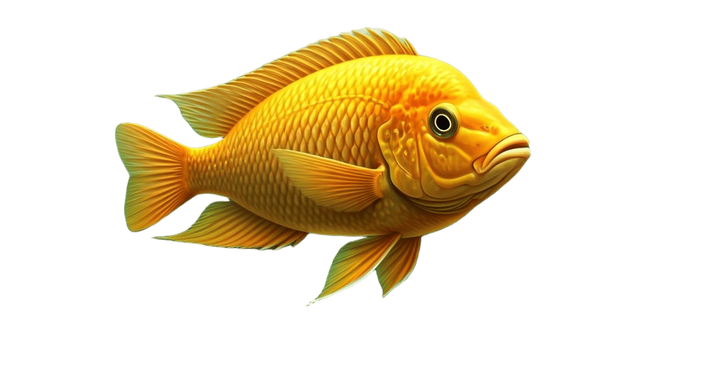 Vibrant Yellow Cichlid in a Realistic Underwater Scene