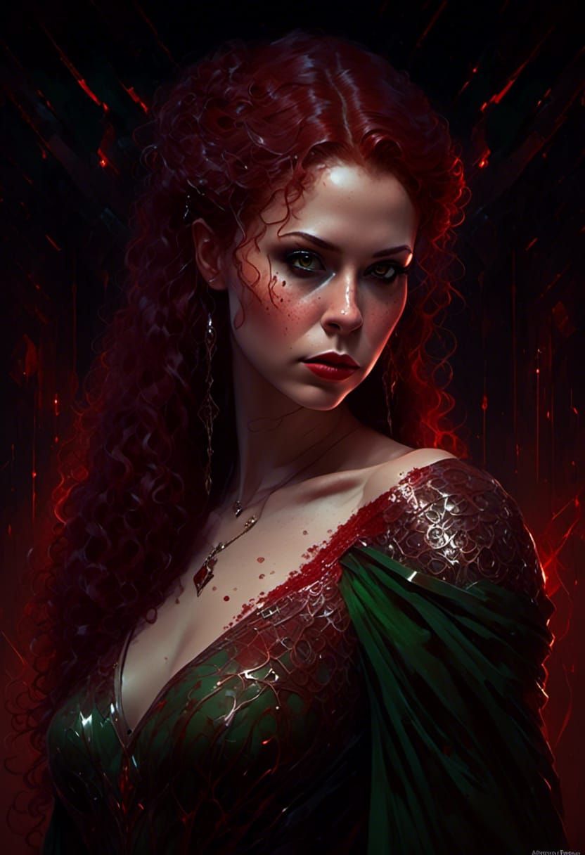 Cyberpunk Vampiress Portrait in 3000 A.D.